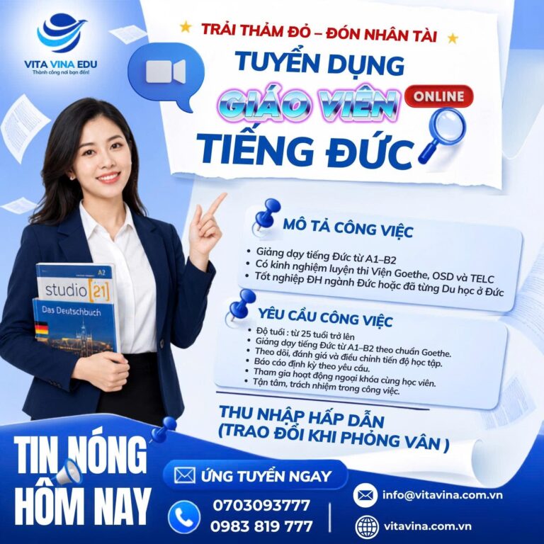 Tuyển dụng giáo viên tiếng Đức Online tại VITA VINA EDU
