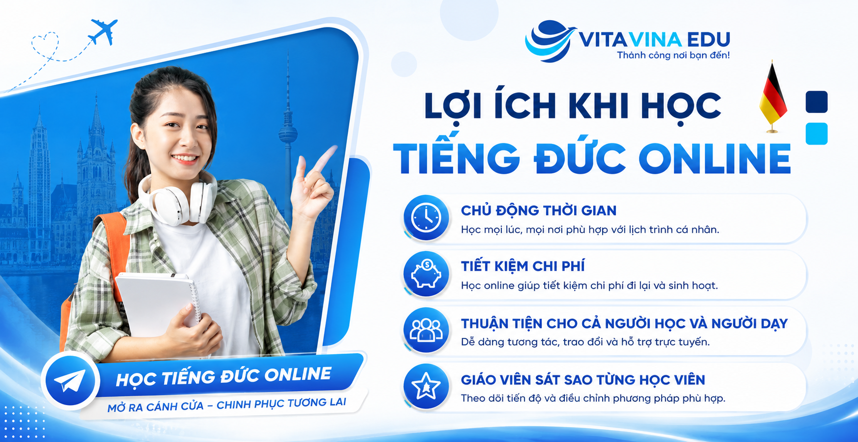 Quyền lợi học tiếng Đức tại VITA VINA EDU